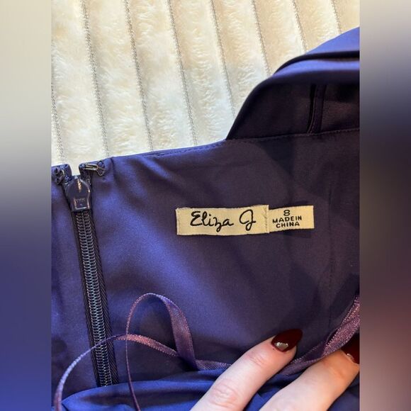 Eliza J Purple One Shoulder Gemstone Dress! - Picture 5 of 6